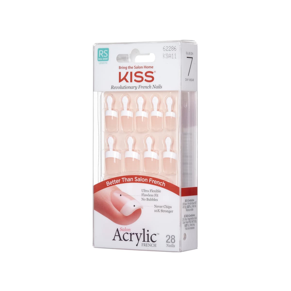 KISS Salon Acrylic French Nude Collection, Cashmere, Medium Length Nude Fake Nails, Includes False Nails, Nail Glue, Nail File, and Manicure Stick, 28 Count (Pack of 1) — view 12