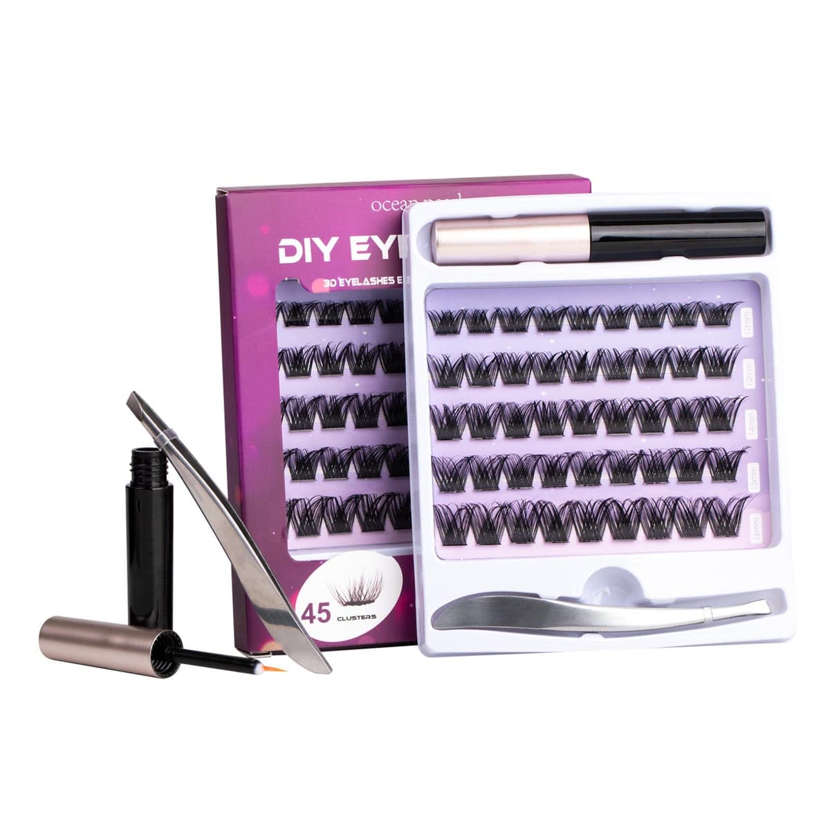 False Eyelashes Russian Strip Lashes D Curl 3D 10 Pairs Fake Lashes Natural False Eyelashe with Eyelash Glue Clear Adhesive Long Lasting Waterproof Multipack Eyelashes — view 9