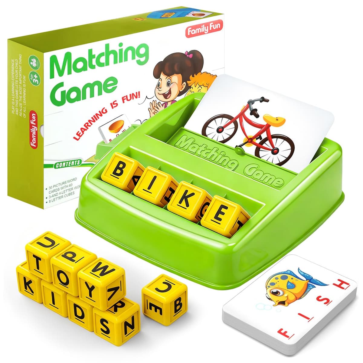 HahaGift Educational Toys for 3 4 5 Year Olds Boys Gifts, Matching Letter Game for Boys Toys age 3 4 5, Letter Recognition Spelling and Reading Learning Montessori Toys for 2 3 Year Olds — view 10