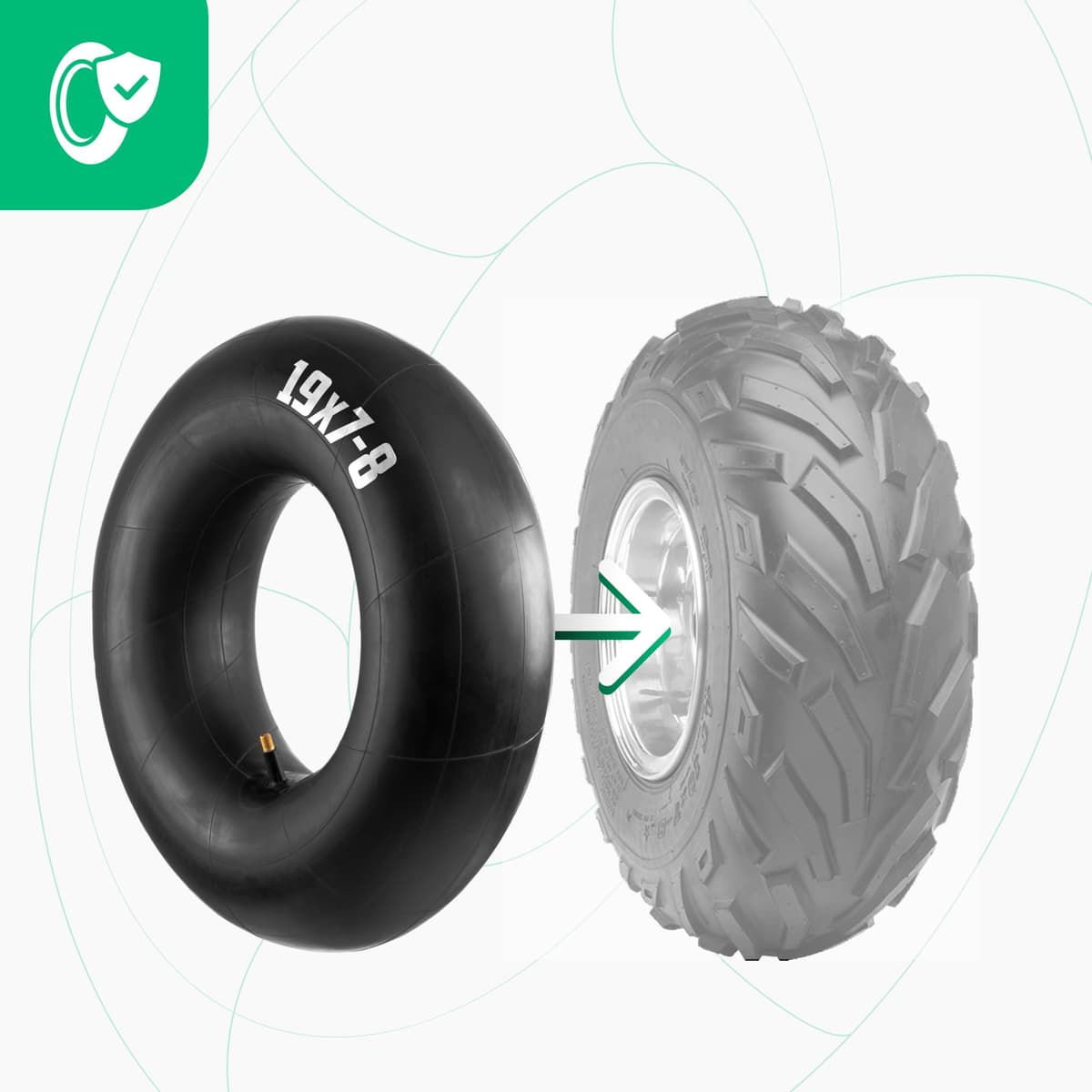 MOOVMOOV 2 Cámaras de aire 19x7-8 | Compatibles con Neumáticos de 18x6.50 a 19x7-8 pulgadas - Tamaño universal Válvula Recta TR13 - Para Cortadoras de Césped, Tractores, Carritos de Golf y Otros — view 5