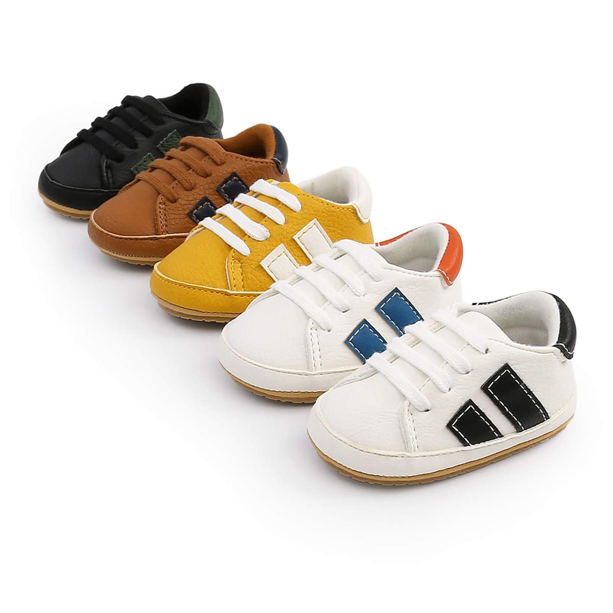 RVROVIC Baby Boys Girls Sneakers Anti-Slip Oxford Loafer Flats Infant Toddler PU Leather Soft Sole Baby Shoes — view 5