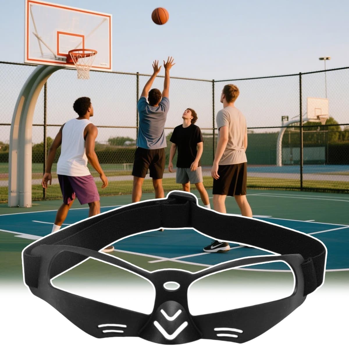 Genérico Basketball Goggles, Dribbling Goggles Basketball Sports Glasses, Eye Protection Design, Vision Training Aid, For Youth Kids Practice Drills, TPU Material, 6.69x2.17 In, Black, 1 Pair — view 3