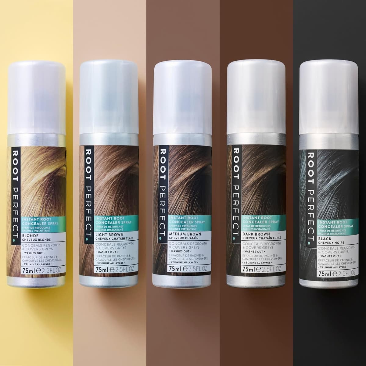 ROOT PERFECT Dark Brown Root Concealer Spray: Instant Gray Coverage, Temporary Hair Color Touch Up, Quick Salon Quality Dye for Women, 75ml — view 8