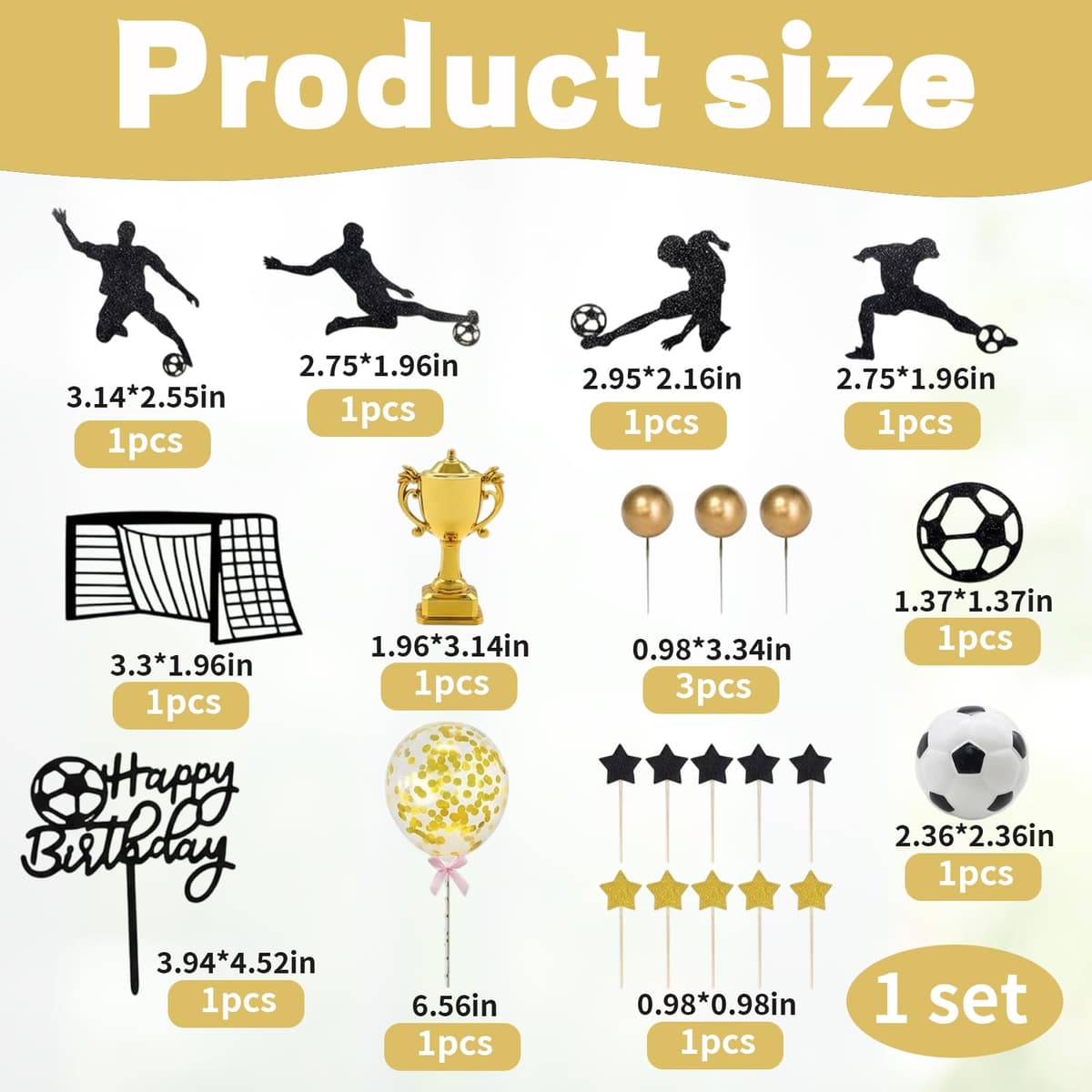 Football Cake Topper, Football Cake Decorations Set, Liverpool Cake Topper, Football Cake Toppers for Boys, Ronaldo Cake Topper, Edible Football Cake Decorations, Champions League Trophy — view 2