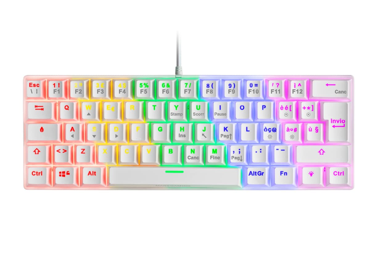Mars Gaming MKPRO, US, Teclado Mecánico Gaming Completo, RGB Chroma, Switches Hot-Swap Mecánicos, Antighosting, Rueda de Control, Software, Multiplataforma, Switch Silent, Blanco — view 20