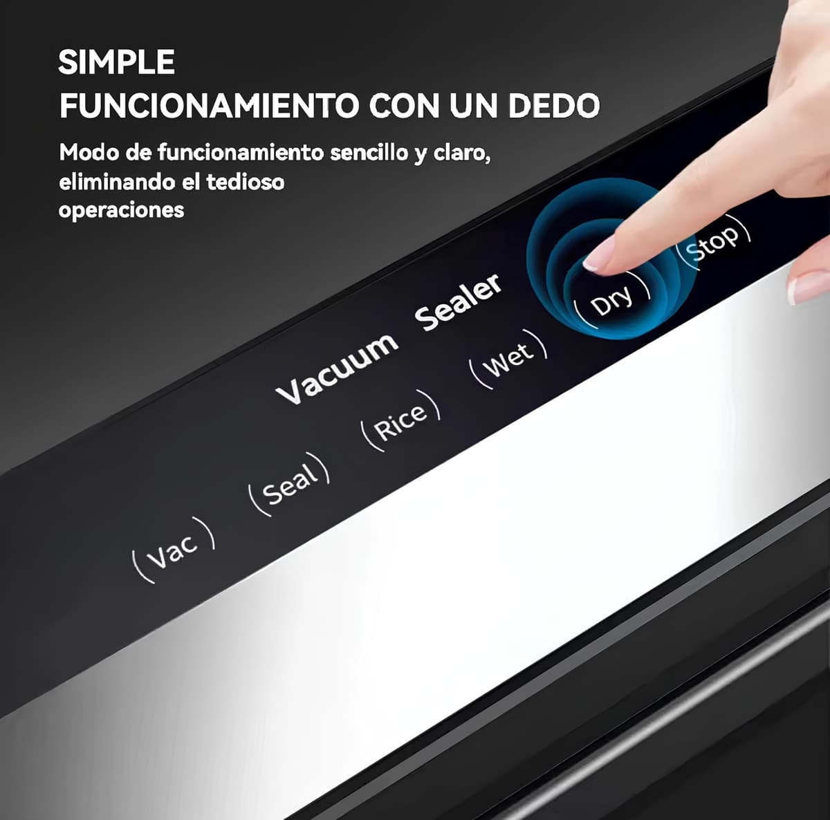 Envasadora al Vacío Doméstica Profesional - Selladora de Alimentos con Succión 80Kpa y 5 Modos para Conservación Óptima de Comida Fresca — view 4