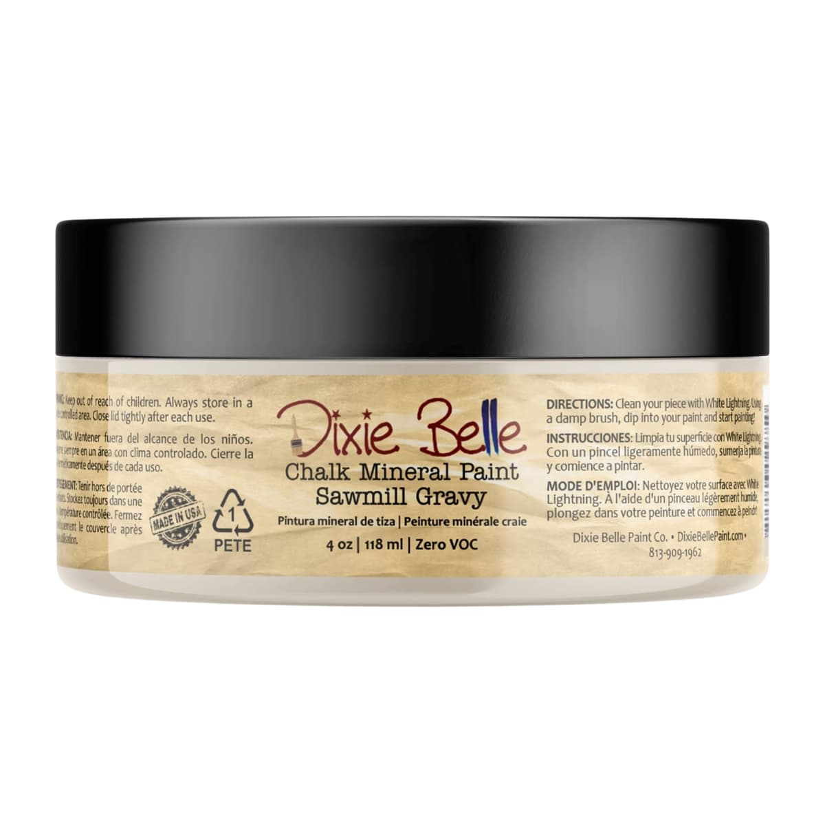 Dixie Belle Paint Company Chalk Finish Furniture Paint - Caviar (32oz) - Matte Black Chic Chalk Mineral DIY Furniture Paint — view 49