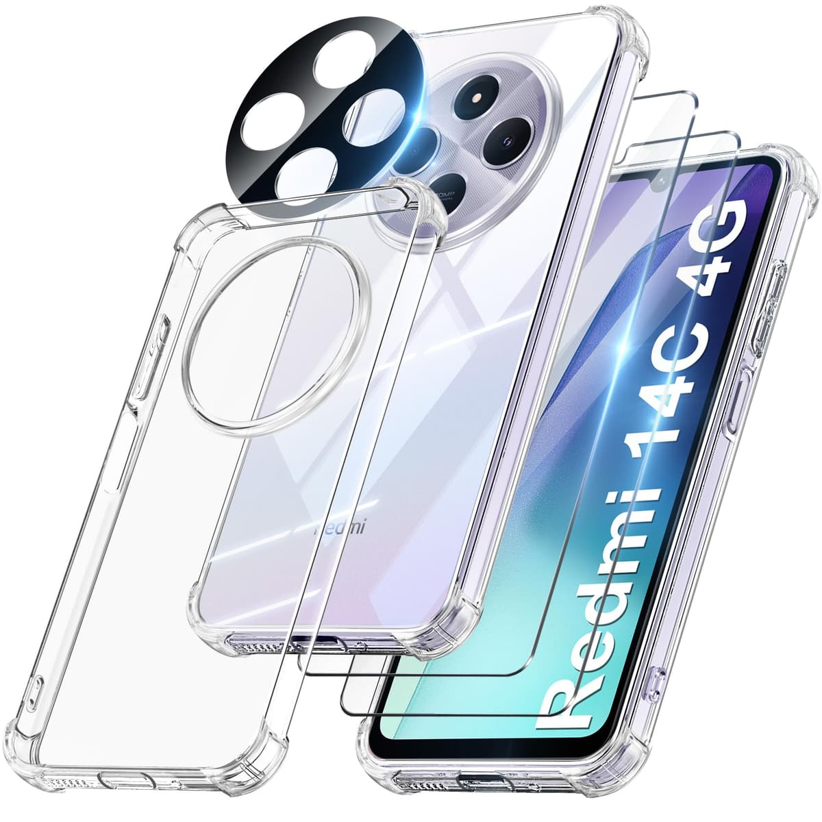 FLLAO 4 en 1 Funda para iPhone 15 con 2 Protector Pantalla y 1 Protector Lente Cámara, [Almohadilla de Aire integrada] Antigolpes Antiarañazos Carcasa 6,1 Pulgadas, Transparente — view 29