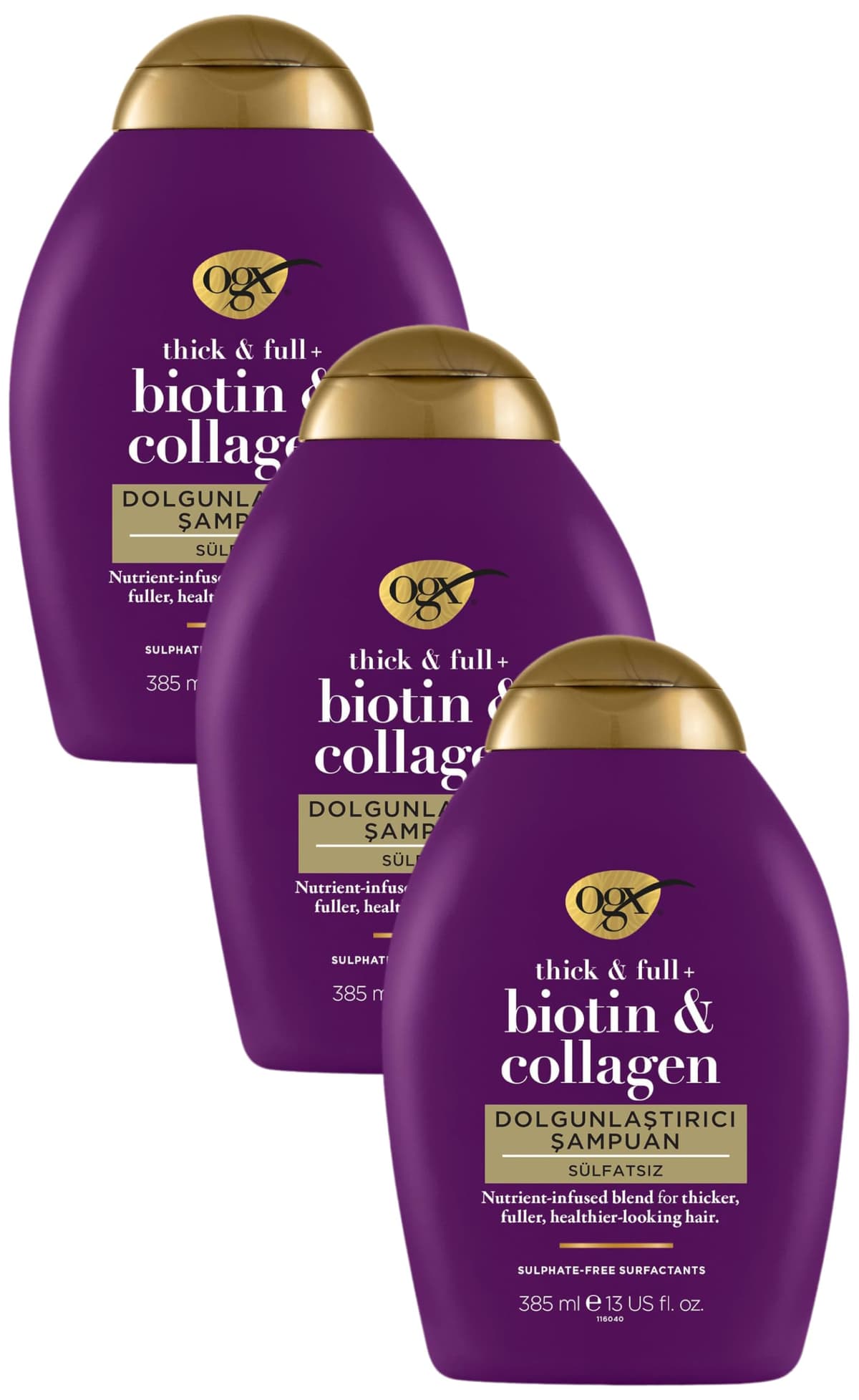 OGX Biotin and Collagen Volumising Hair Shampoo, Thick and Full, with Vitamin B7 Biotin, and Collagen, for Fine Hair, Sulfate Free Surfactants, 385ml — view 11
