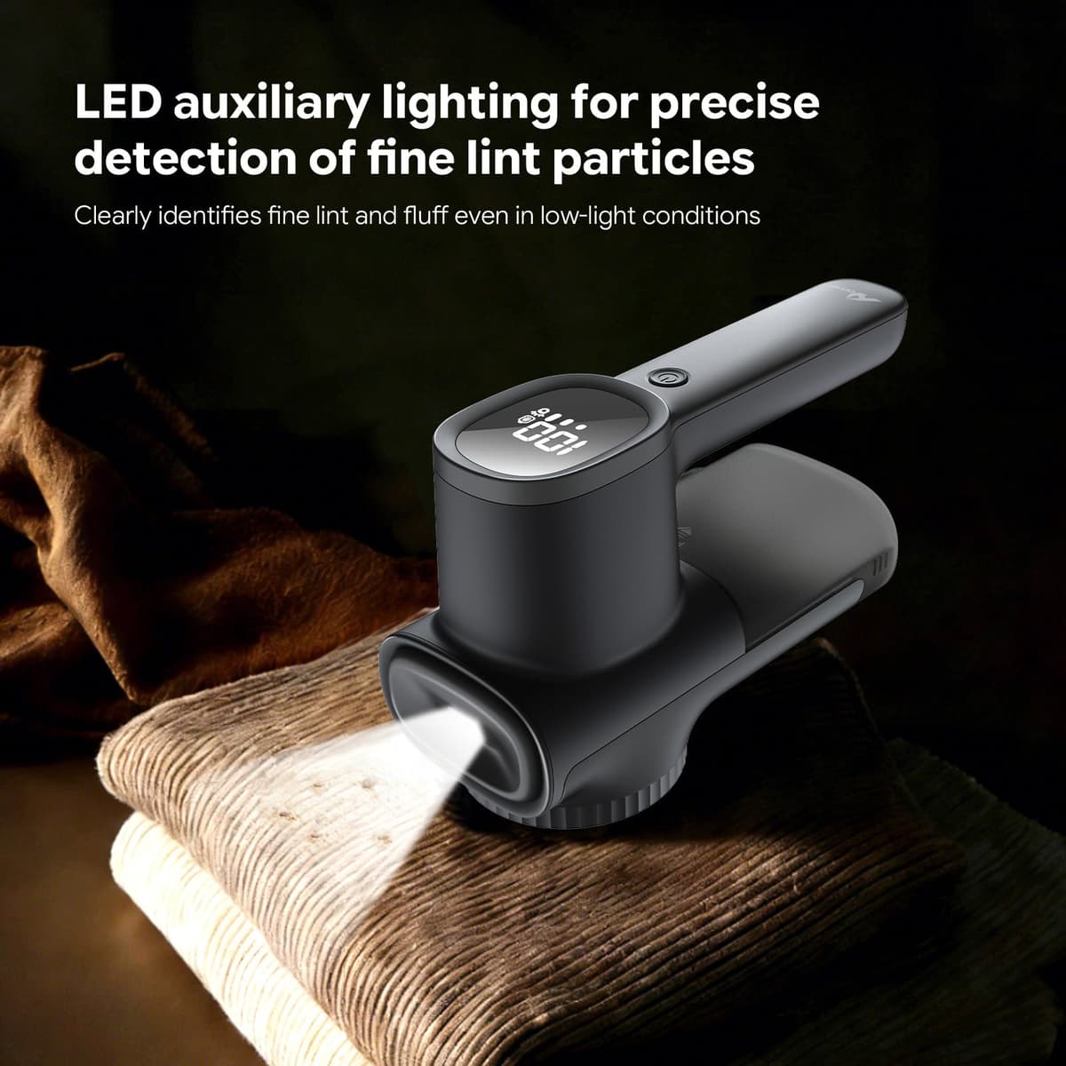 Quita Pelusas Ropa,Sofá Maquina Quitar Bolitas Ropa,Exhibición de iluminación Quitapelusas Electrico,Pantalla LCD,Carga por Type-C, 6 Hojas,Tira Borbotos Adecuado para Ropa y Muebles — view 3