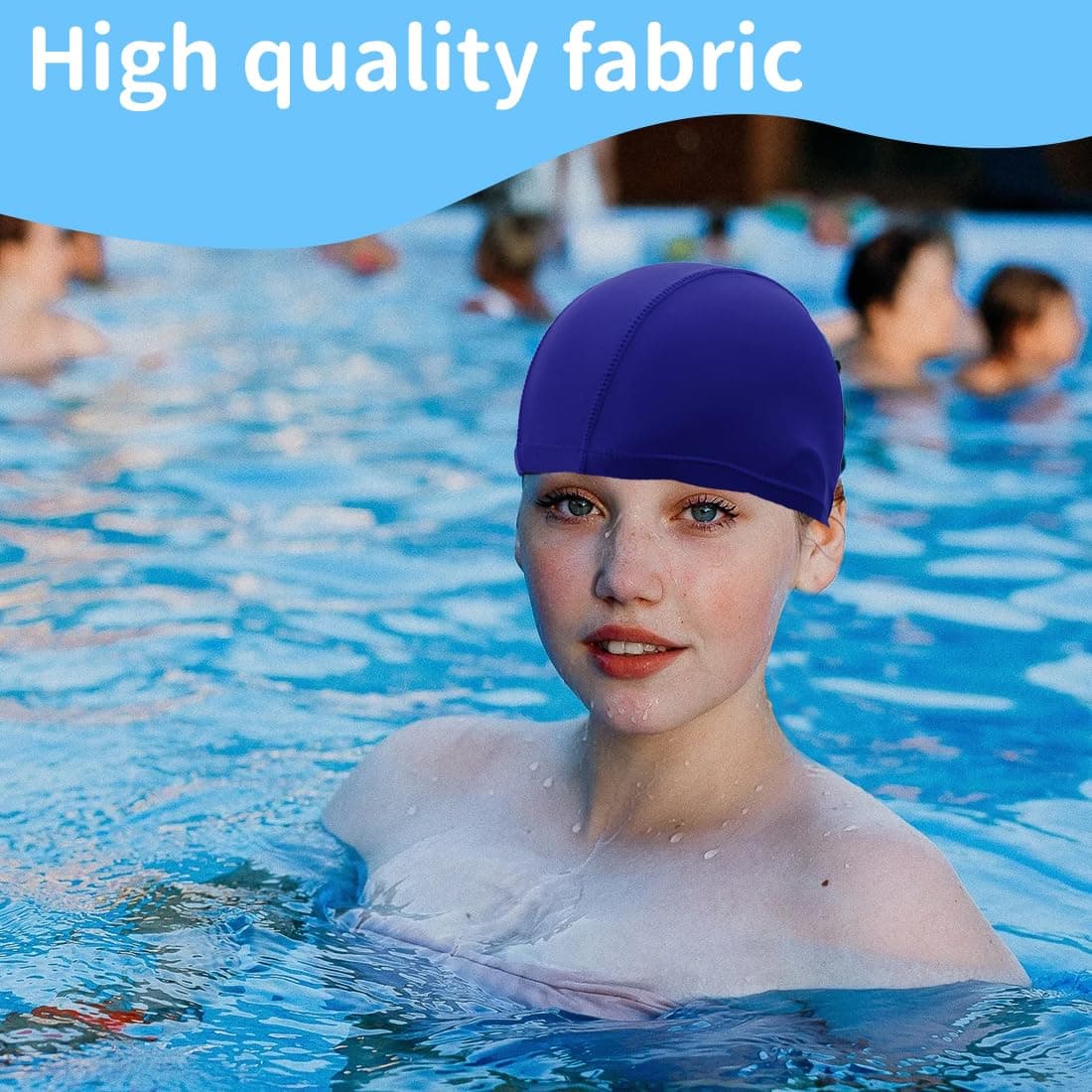 WeddHuis 2 Pcs Unisex Gorro de Natación Gorro Elásticos de Baño Piscina Mujer y Hombre Gorro de Baño para Pelo Largo y Corto Gorros de Piscina Suave y Cómodo — view 6