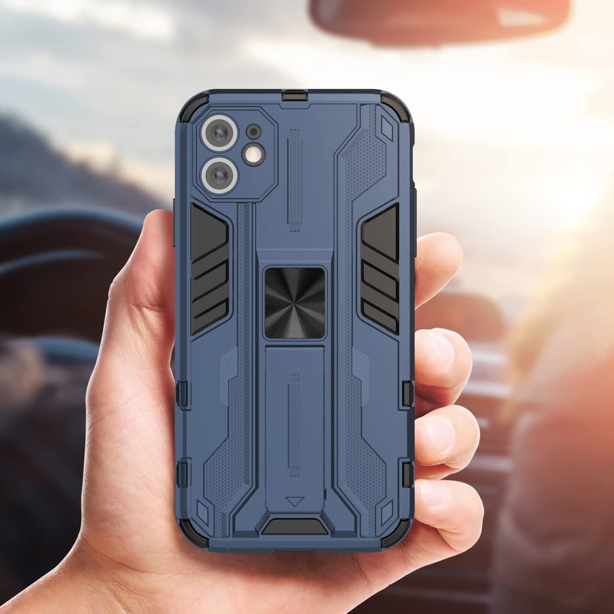 Funda para CMF Phone 2 Pro, Carcasa Antigolpes con Soporte anular metálico, Case Protectora de Grado Militar, Negro — view 239