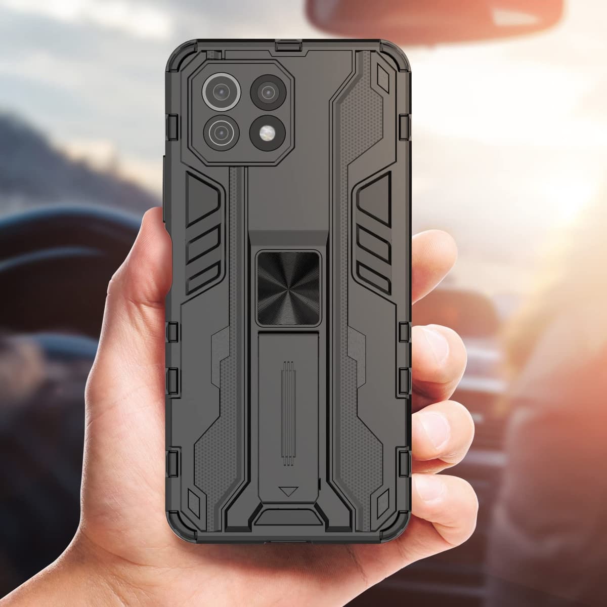 Funda para CMF Phone 2 Pro, Carcasa Antigolpes con Soporte anular metálico, Case Protectora de Grado Militar, Negro — view 1701