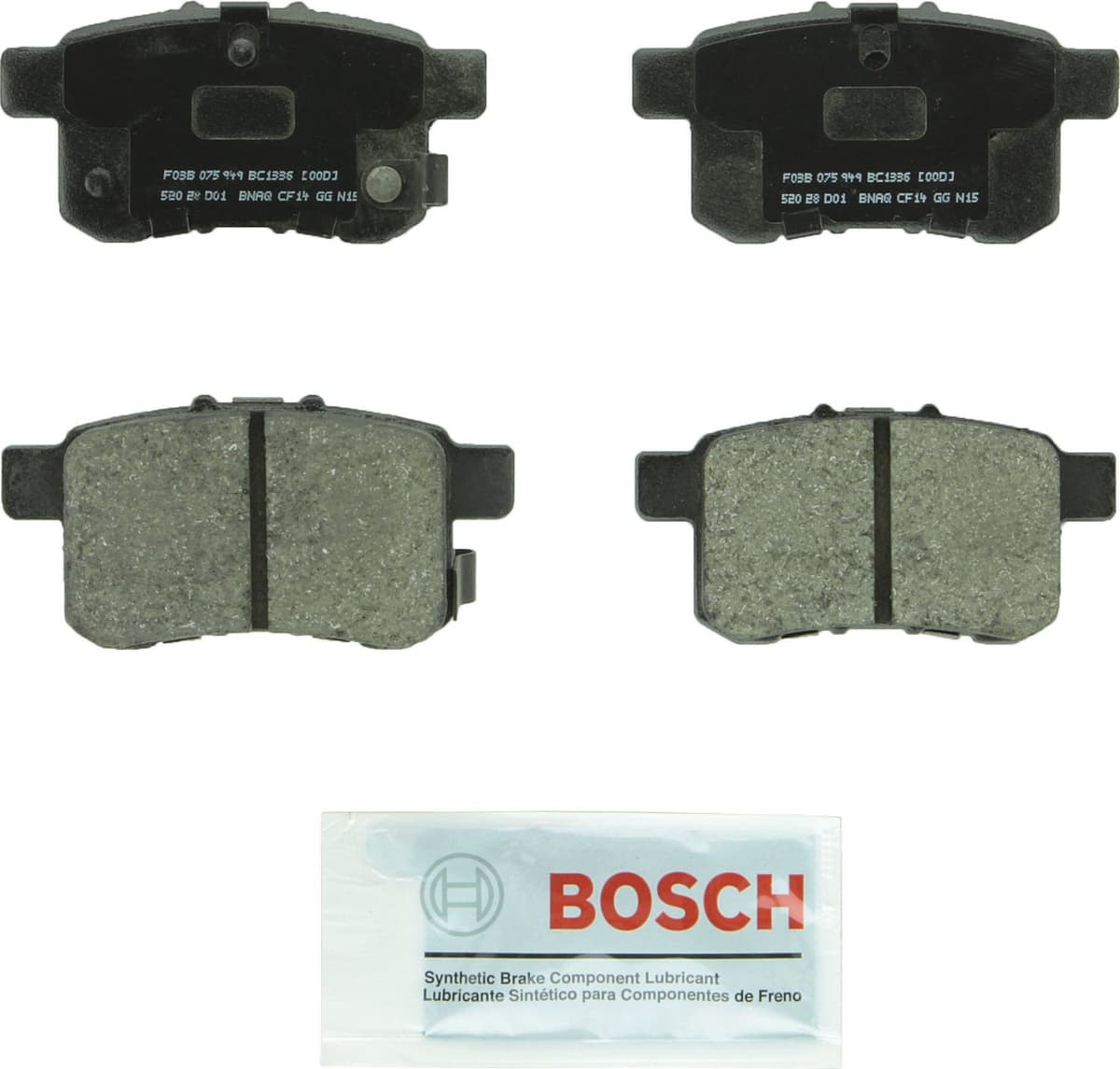 Bosch BC914 QuietCast Premium Ceramic Disc Brake Pad Set For: Acura ILX; Honda Accord, Civic, CR-V, Element, Fit, Front — view 69