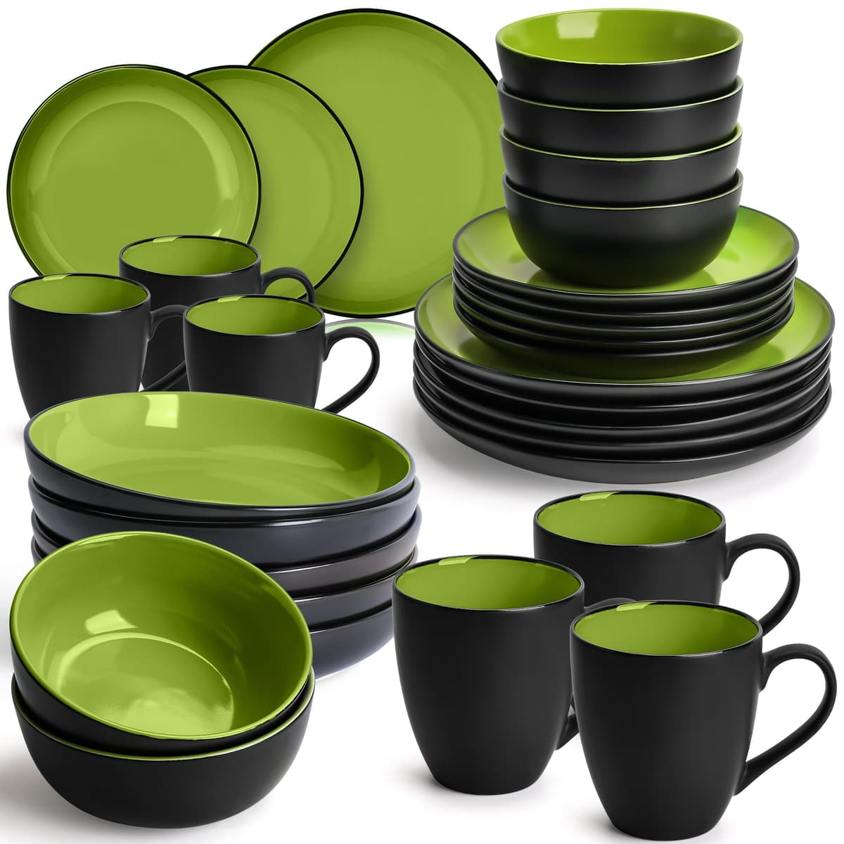 MIAMIO - 6 x 350 ml Juego de Taza de Café/Copa de desayuno - Le Papillon Colección (Negro) — view 40