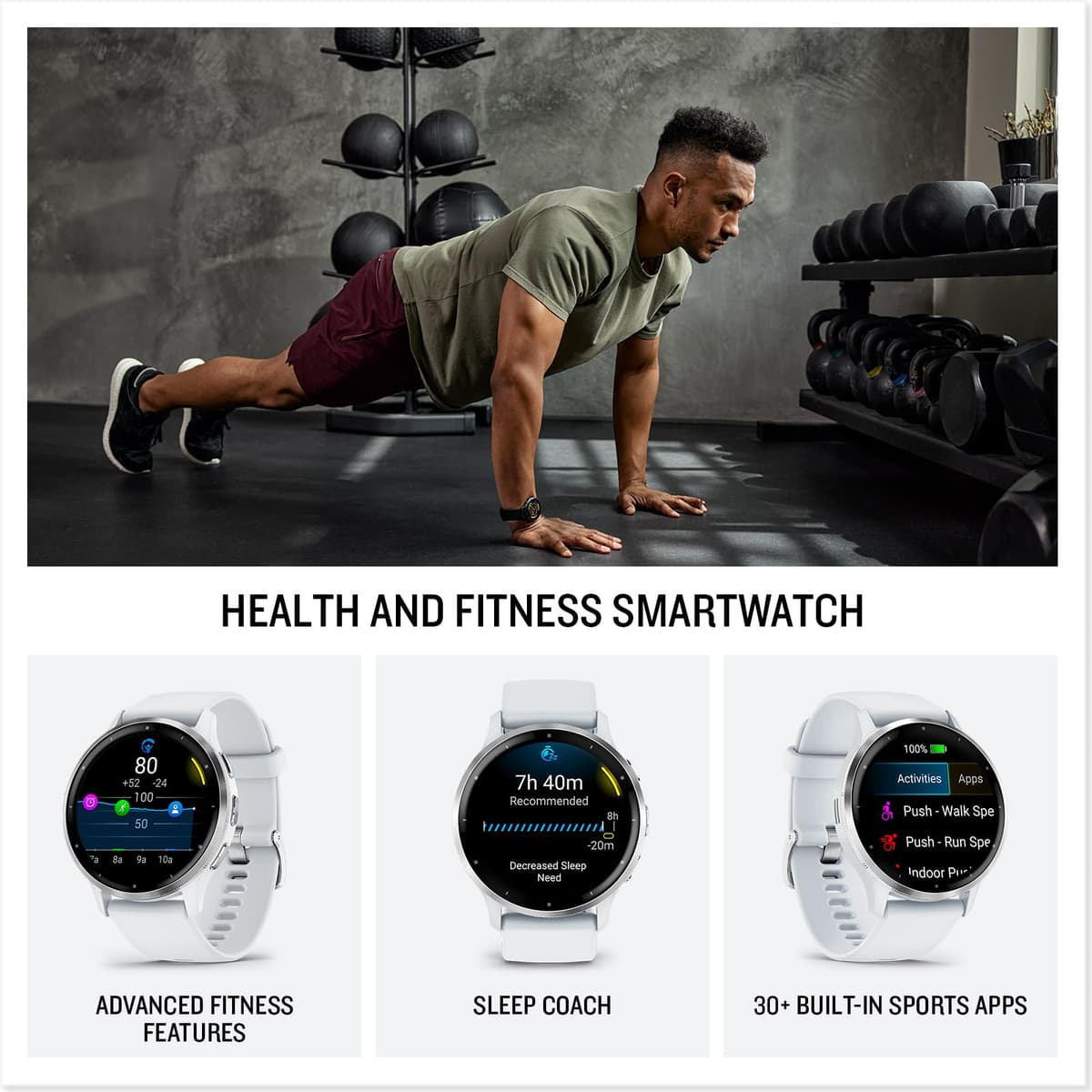 Garmin Venu 3S GPS Smartwatch, 41 mm, AMOLED, French Grey — view 2