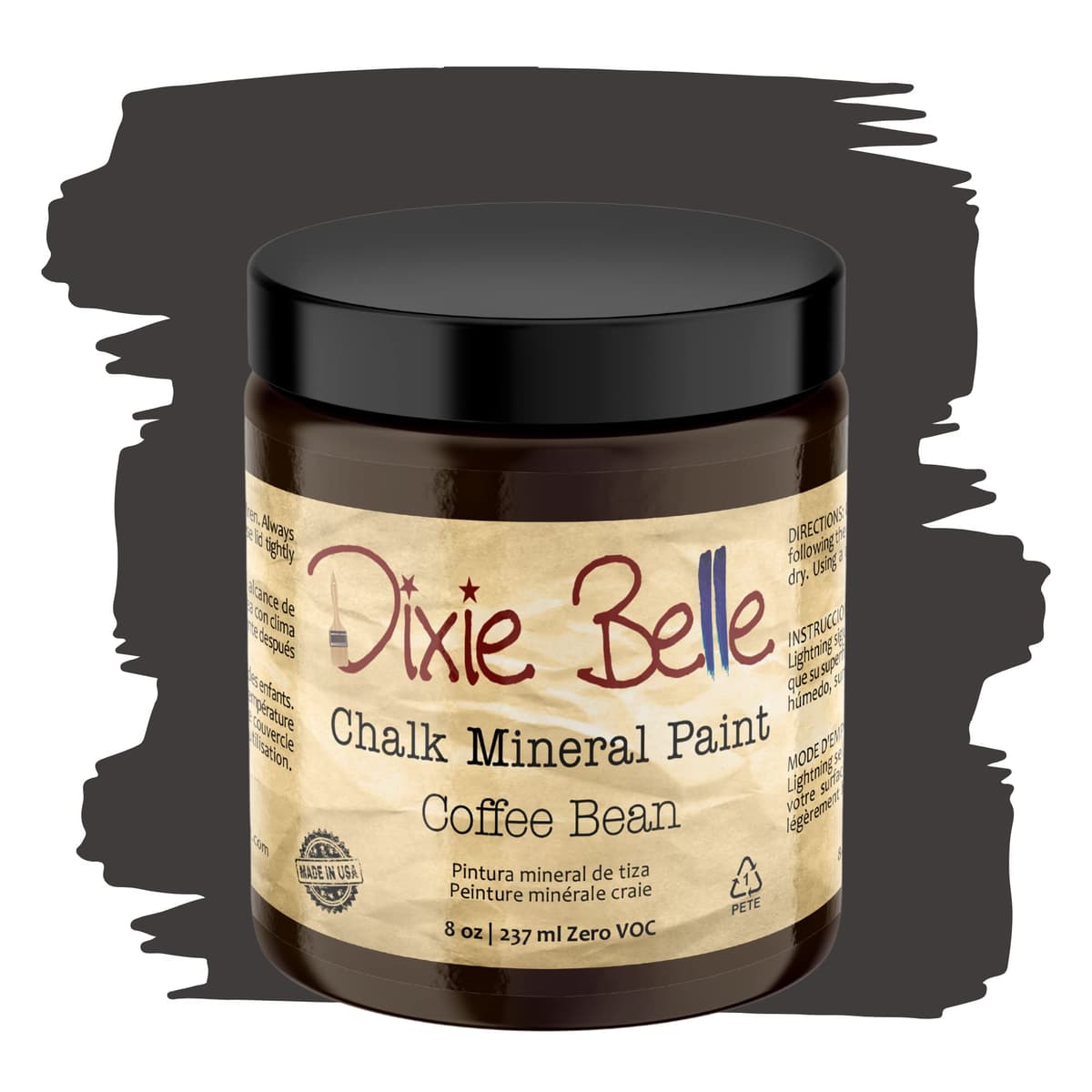 Dixie Belle Paint Company Chalk Finish Furniture Paint - Caviar (32oz) - Matte Black Chic Chalk Mineral DIY Furniture Paint — view 89
