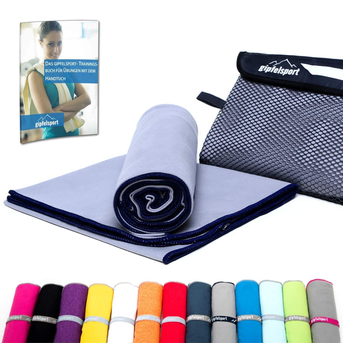 gipfelsport Toalla de Microfibra | Toalla de baño de Microfibra, Toalla de Viaje, Toalla de Playa | De Secado rápido, Ultra Ligero, Ahorro de Espacio | para niños, Hombres y Mujeres — view 33