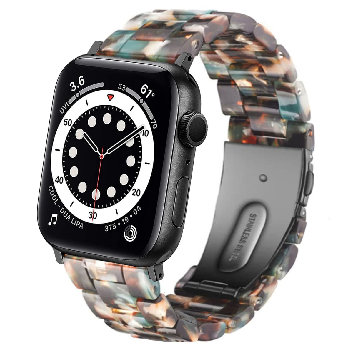 DEALELE Bands Compatible with Apple Watch 49mm 46mm 42mm 45mm 41mm 44mm 40mm 38mm, Colorful Resin Replacement Strap for iWatch Series 10/9 / 8/7 / 6/5 / 4/3 / Ultra/SE Women Men — view 20
