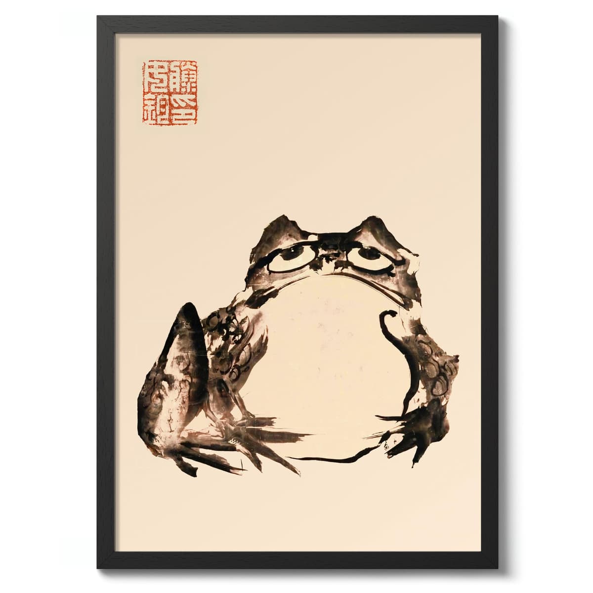 Matsumoto Hoji Sad Frog Poster, Japansese Art Woodblock Ukiyo-e Print, Framed Japanese Wall Art, Archival Matte, A1 (Print Only) - 84.1x59.4cm — view 20