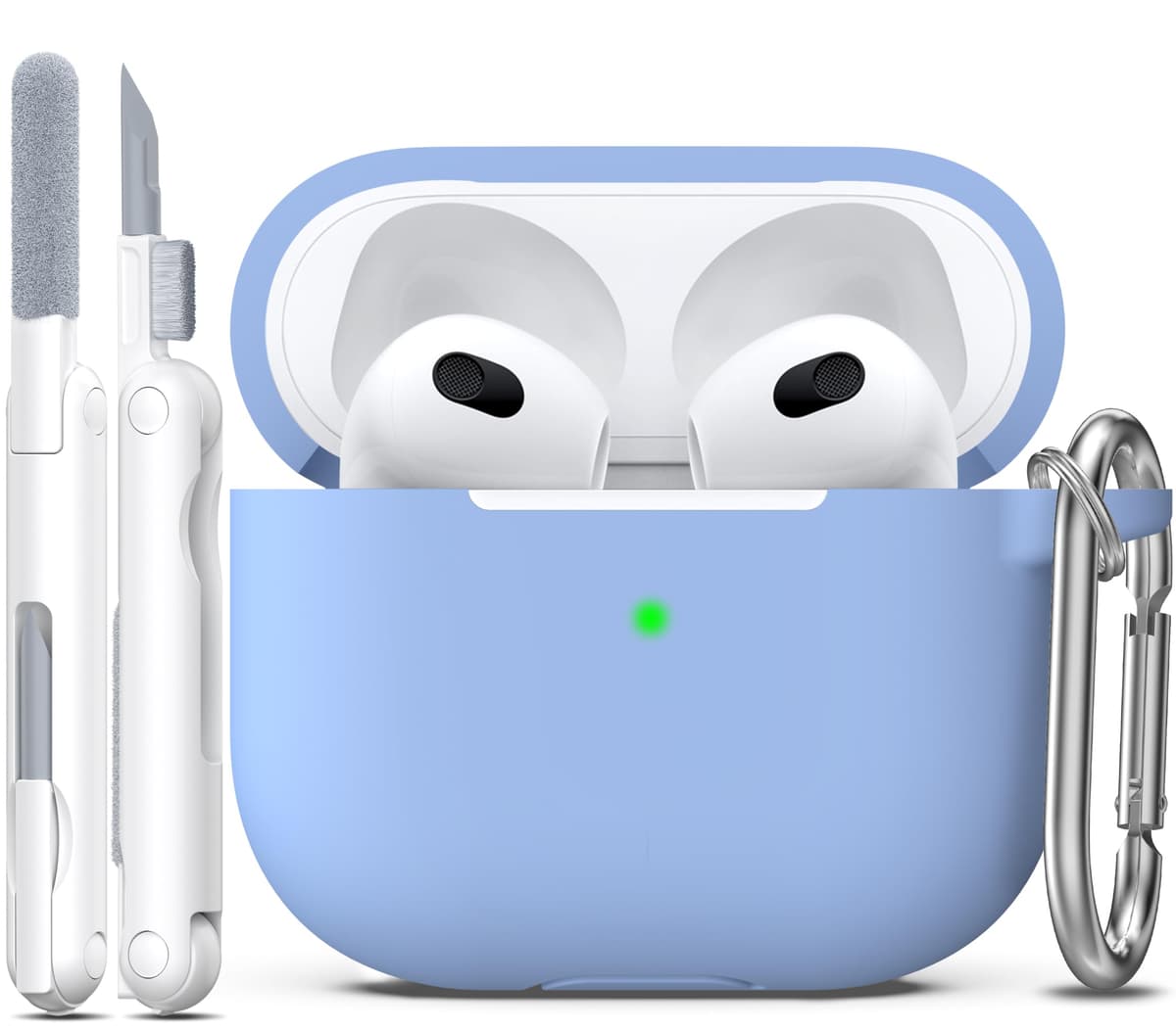R-fun Funda para AirPods 4 con Kit de Limpieza, Case de Silicona Suave con Llavero, Funda Protectora Completa para Hombres y Mujeres, Compatible con Apple Latest Airpods 4th, Rojo — view 14