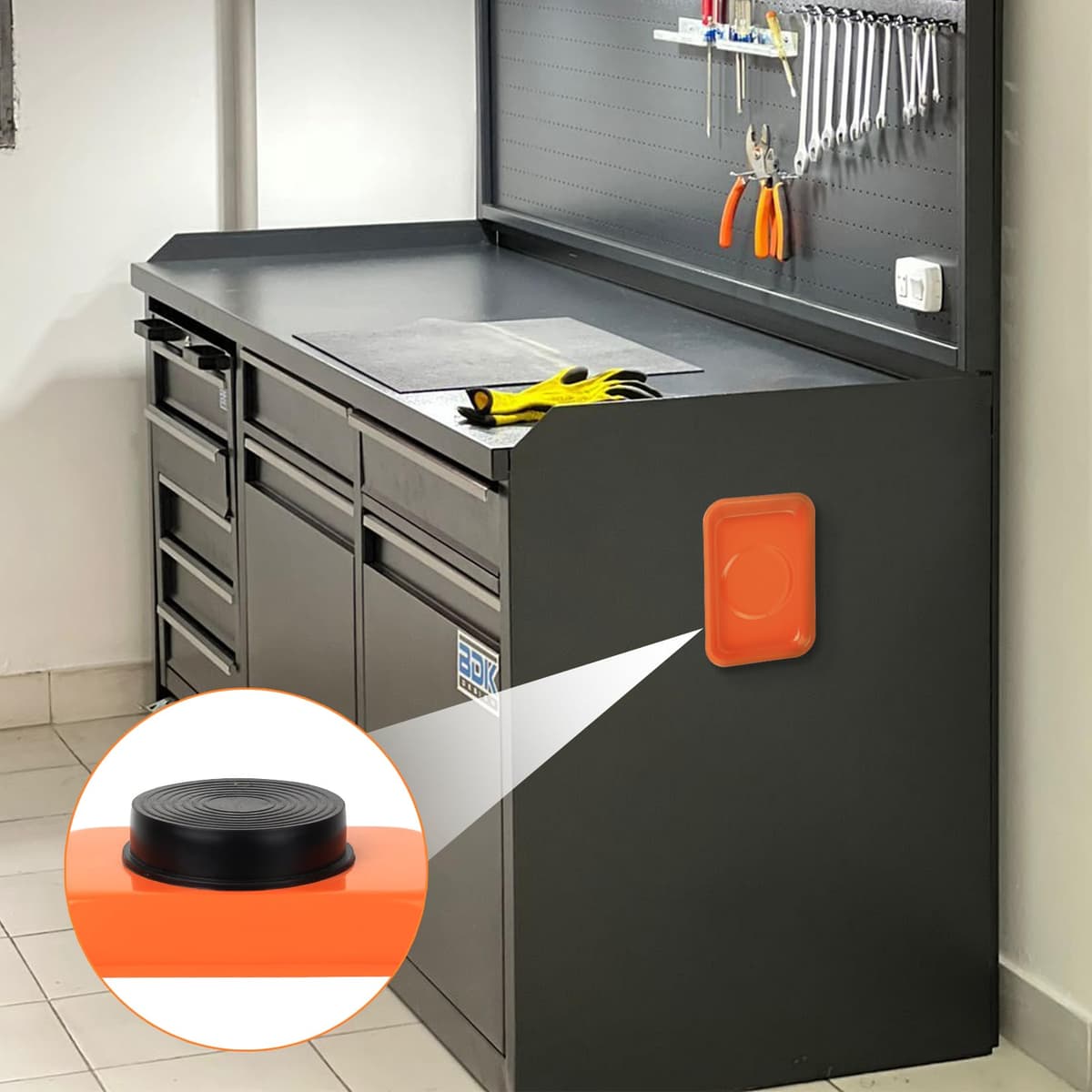 3 Pcs Bandejas Magnéticas para Tuercas y Tornillos, Bandeja Magnética de Acero Inoxidable para Piezas Herramientas Taller Mecanico Brocas Herramientas Metálicas(9,5 x 6,5 x 2,5 cm,15 x 6,5 x 2,7 cm) — view 4