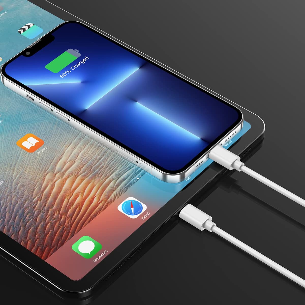 2Pack 1.8M iPhone Charger Cable [Apple MFi Certified] Lightning to USB Cable Lead 6 Foot, 2.4A Fast Charging Cable for iPhone 14 13 12 11 Pro Max XS XR X 8 7 6 Plus 5, iPad and iPod — view 7