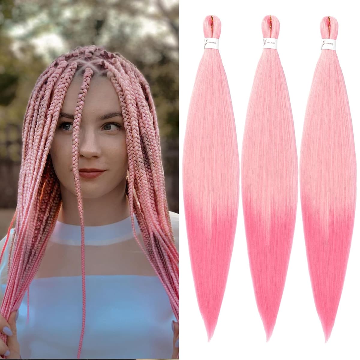 YDDM Capelli Per Treccine Africane Azul Extension Treccine Texture Yaki Easy Install per Principianti 26 Pollici 3 Pezzi Capelli Leggeri e Naturali per Box Braids, Twist e Crochet — view 9