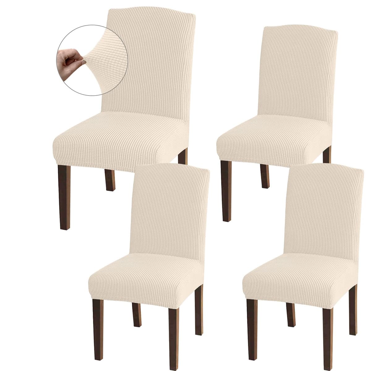 Granbest High Stretch Dining Chair Slipcovers, Universal Fit Jacquard Parson Dining Chair Covers, Removable Chair Protectors for Dining Room, Kitchen, Restaurant and Hotel (Set of 4, Grey) — view 18