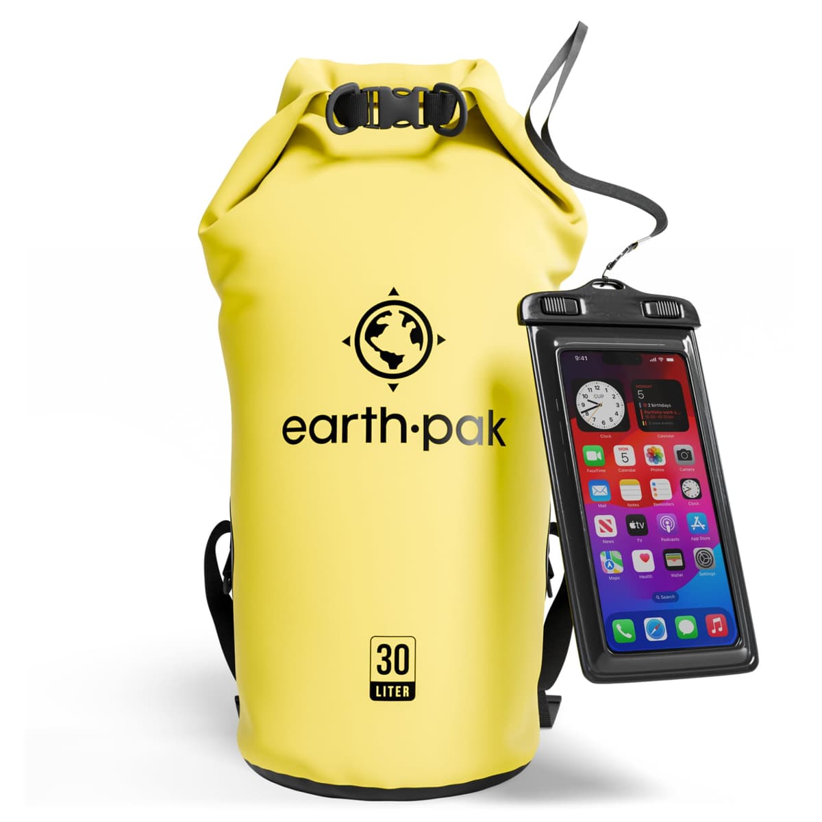 Earth Pak Waterproof Dry Bag - Roll Top Waterproof Backpack Sack Keeps Gear Dry for Kayak with Waterproof Phone Case — view 63