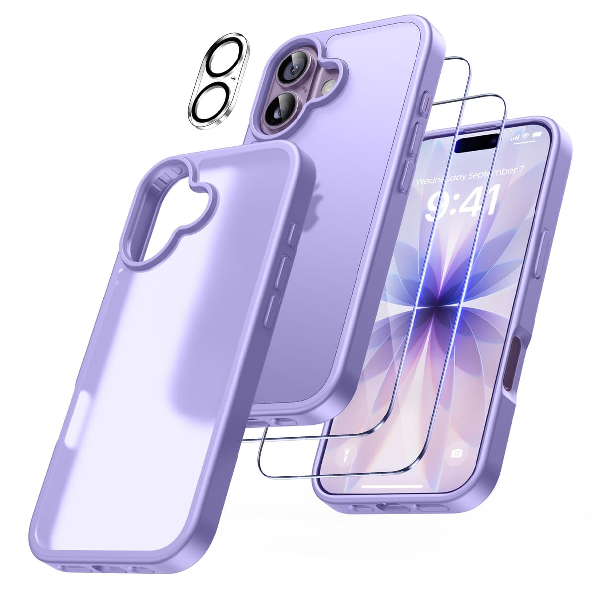 FLLAO 4 en 1 Funda para iPhone 15 con 2 Protector Pantalla y 1 Protector Lente Cámara, [Almohadilla de Aire integrada] Antigolpes Antiarañazos Carcasa 6,1 Pulgadas, Transparente — view 105