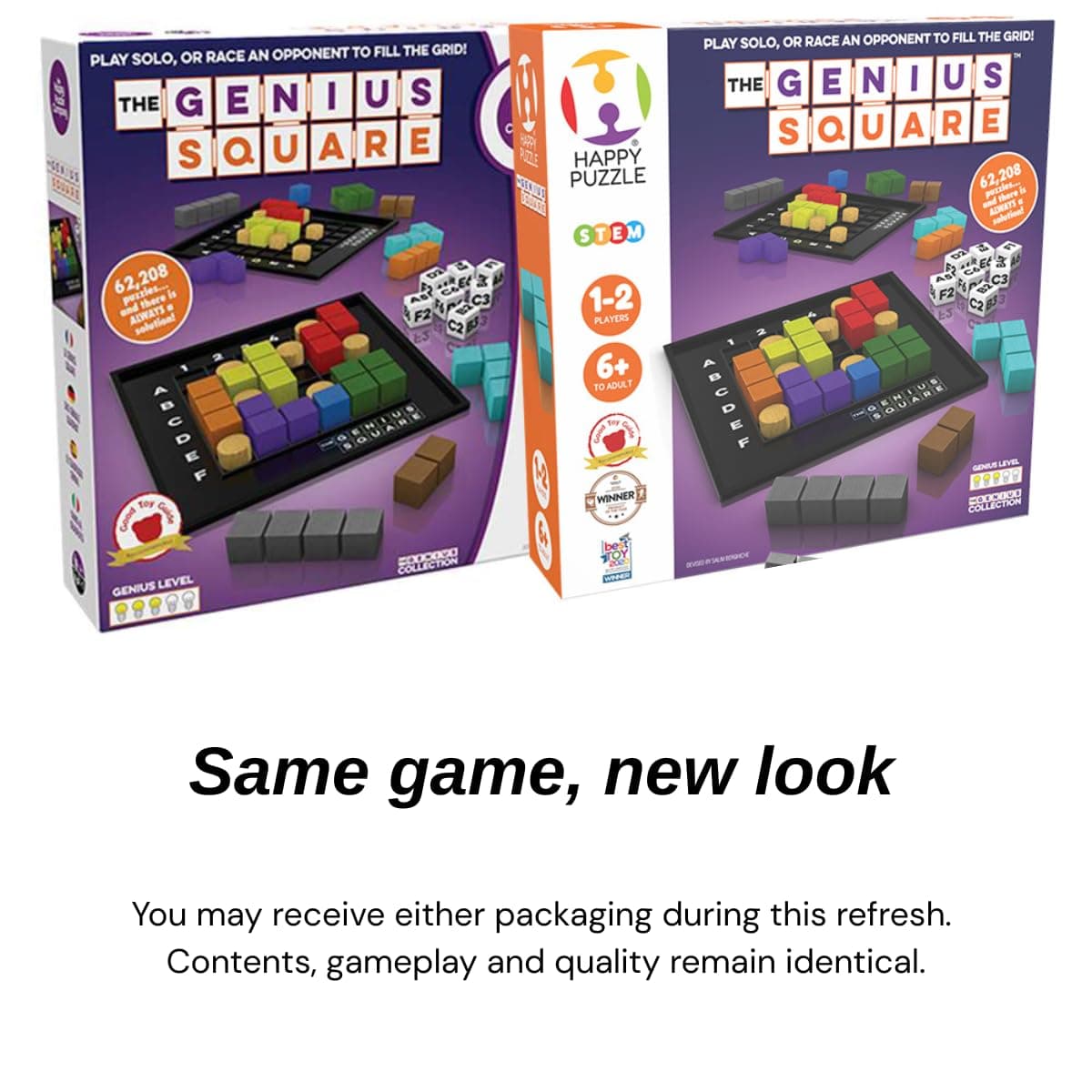 The Happy Puzzle Company - The Genius Square & Collection - Puzzle Challenges for Friends and Family Board Game Night - Logic STEM Educational Learning Resources (The Genius Square) — view 8