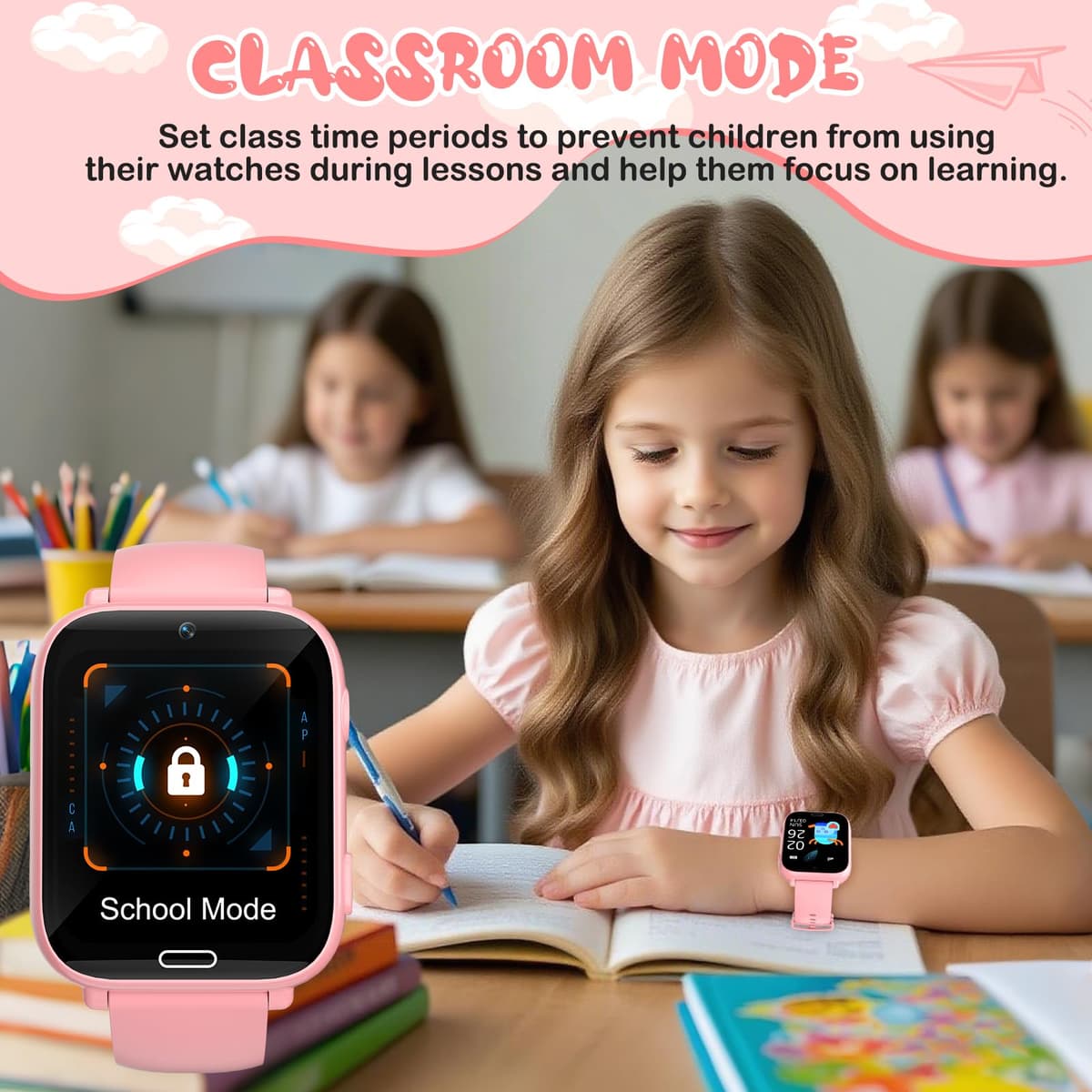 POFIBO Kids Smart Watch Boys Girls, 4G Kids GPS Tracker Watch with Phone, Video Calls, Voice Chat, SOS, Games, Alarm Clock, School Mode, Torch, Smart Watch for Boys Girls 4-16 Years — view 5