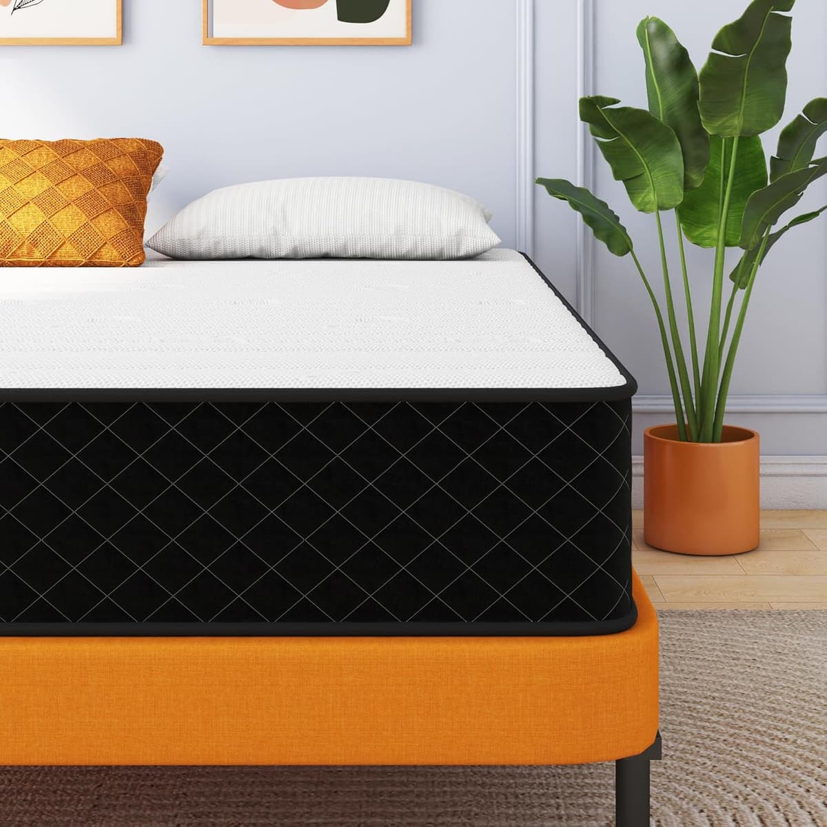 Mattress Queen Size, Swbvs 10 Inch Memory Foam with with Pokect Spring Hybrid Firm Queen Mattress in a Box Pressure Relief & Supportive Matelas