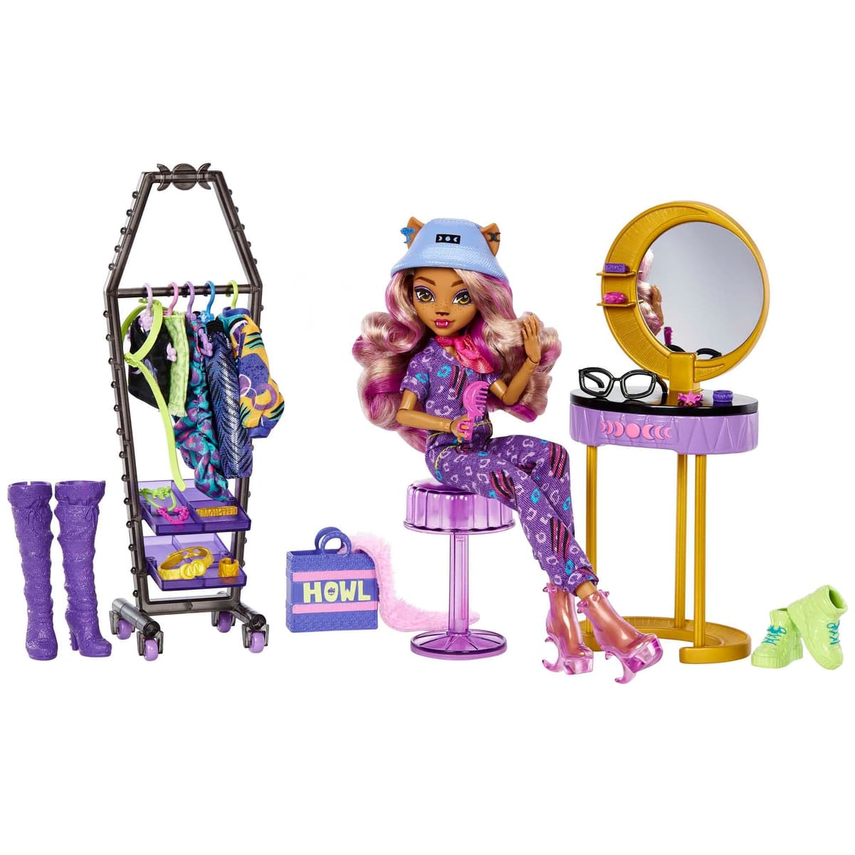 Monster High Fabulosa Clawdeen Wolf Muñeca articulada con Mascota Crescent, Conjunto de Moda y Accesorios, Juguete +4 años (Mattel HRP65) — view 7