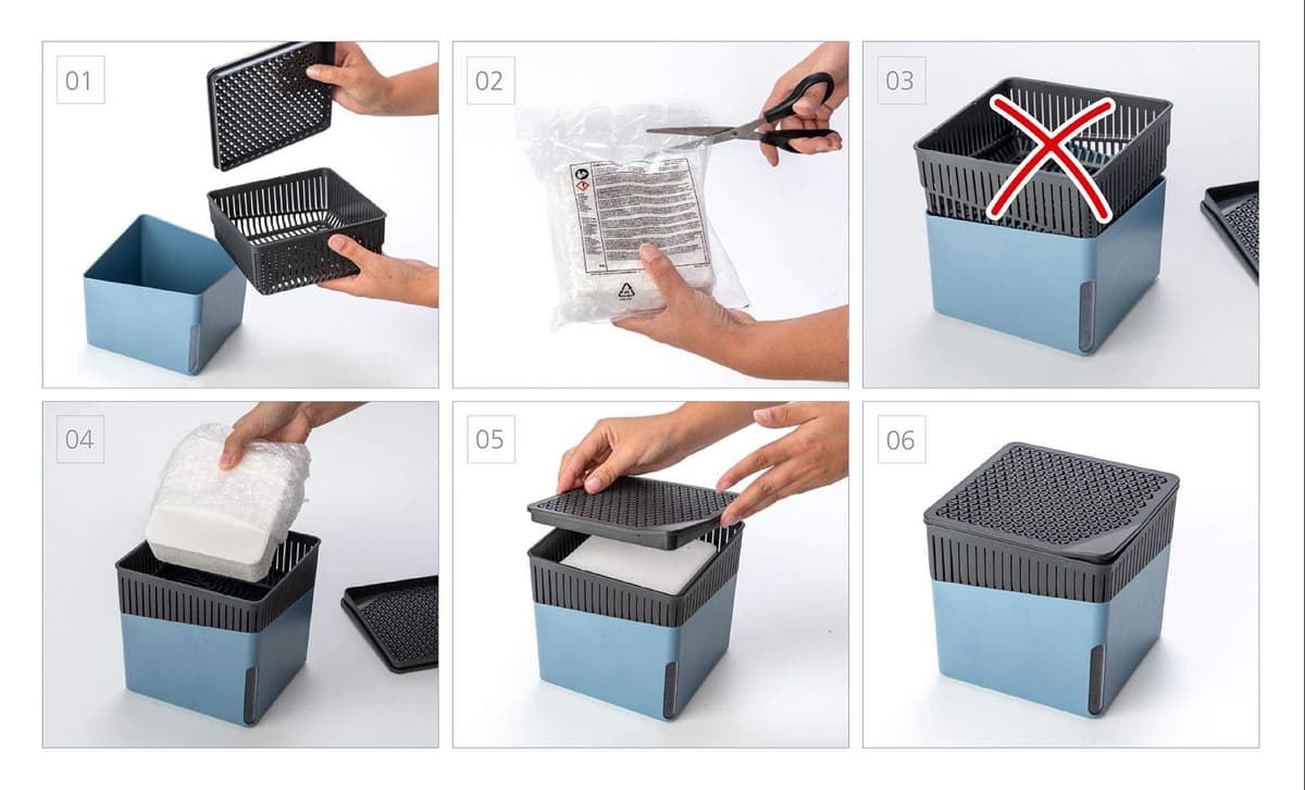 WENKO Deshumidificador Mod Cube, 1000 g, para habitaciones de hasta 80 m³, previene moho y malos olores, sin electricidad, silencioso, recargable, blanco — view 13