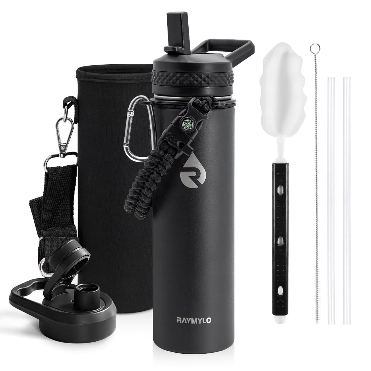 RAYMYLO One Gallon Water Bottle Insulated, Triple Walled Vacuum Stainless Steel (Cold for 48 Hrs), Leak Proof & Non-BPA, Large Water Flask Jug with Paracord Handle & Straw Spout Lids — view 13