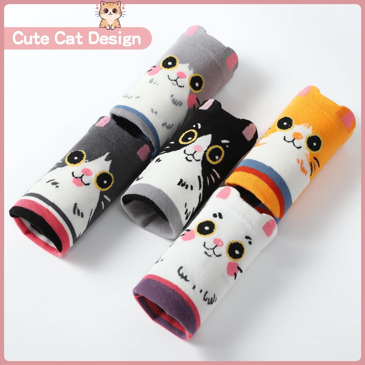 Kyralyn Birthday Gifts for Women Her Cat Socks, Cute Gifts Socks for Cat Lover Mum Teenage Girls Ladies Girlfriend Sister Nana, Unusal Surprise Friendship Besties Retirement Anniversary Present Idea — view 3