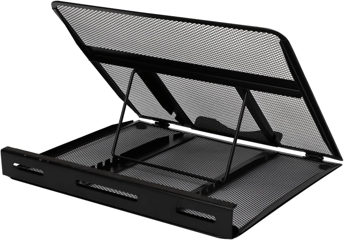 Amazon Basics Soporte de portátil ergonómico, ajustable y con ventilación, apto para portátiles de hasta 17,3 pulgadas, Negro, 33 x 28,7 x 18,5 cm — view 4