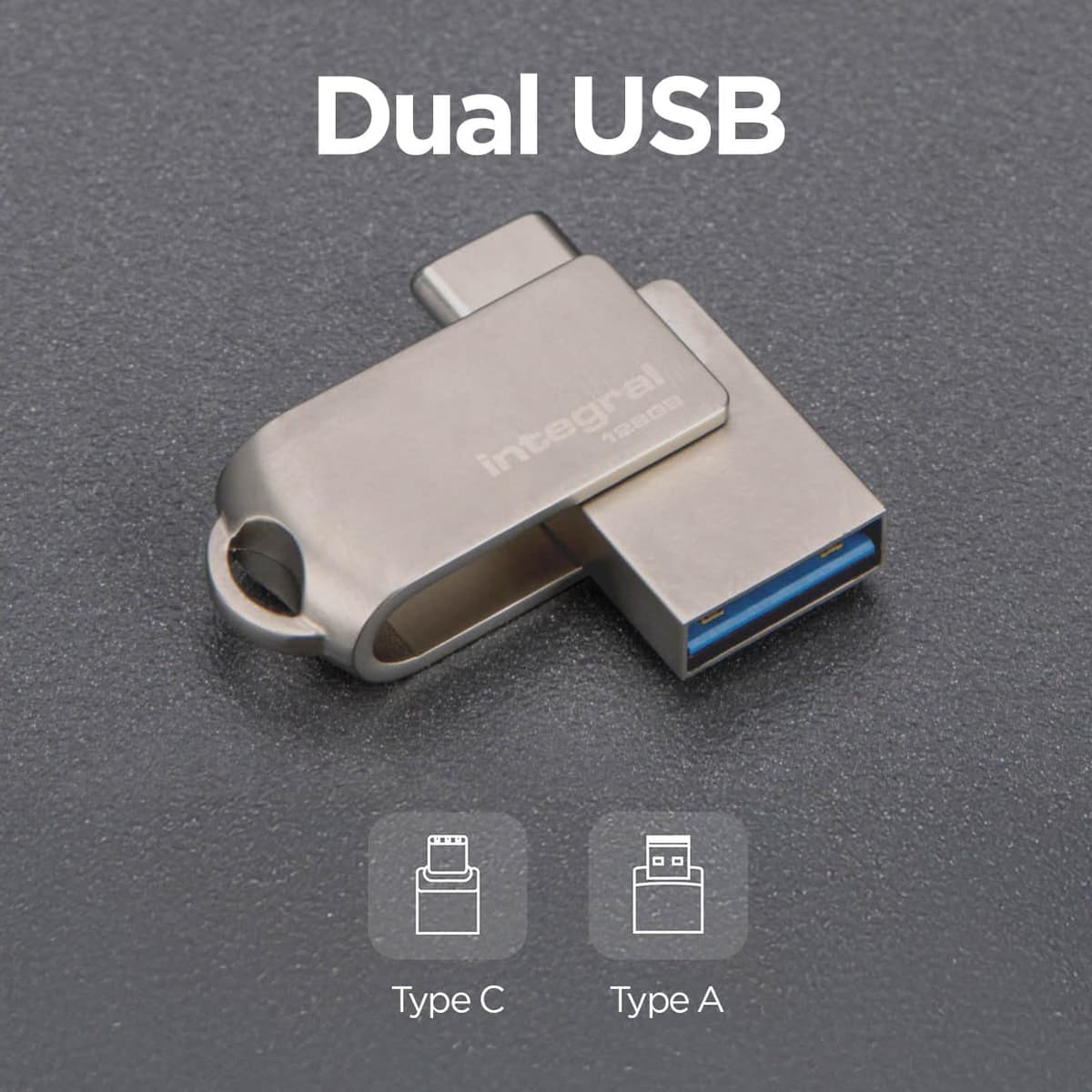 Integral 32GB 360-Dual USB 3.2 Gen 1 Type C and Type A Flash Drive with Solid Metal Casing, Fast Transfer Speeds and Simply Plug and PlayIPhone 15, 16 series, Macbook Pro/Air and Ipad Pro — view 4