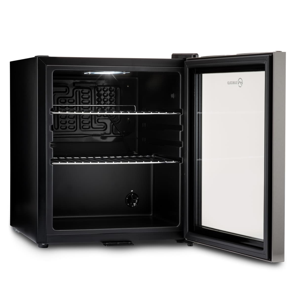 Subcold Super50 LED – Mini Fridge | 50L Beer, Wine & Drinks Fridge | LED Light + Lock and Key | Energy Efficient (Stainless Steel) — view 3