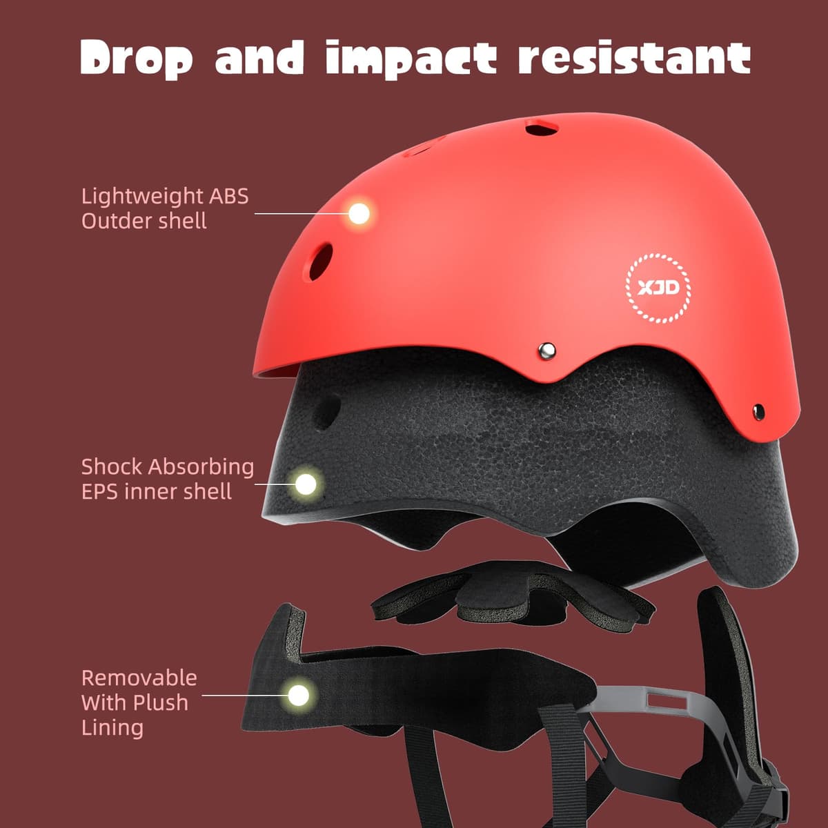 XJD Casco de Ciclismo para Niños Ajustable Casco Bicicleta Niño Casco Infantil Patinete Rollerskate de 3 a 14 Años Protecciones para Múltiples Deportes — view 62