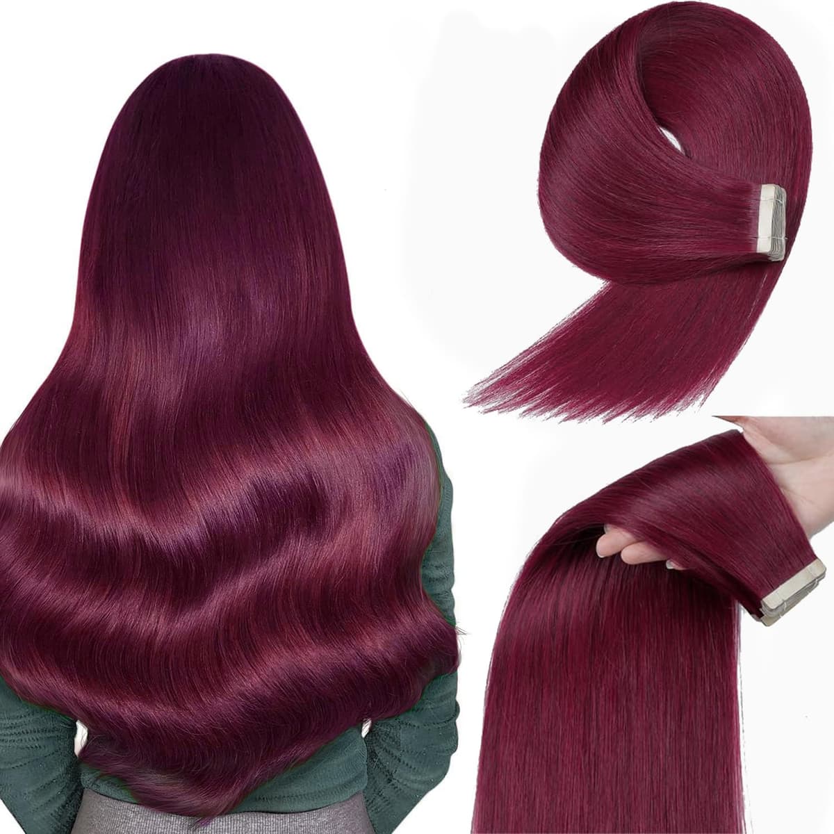 YDDM Extensiones Adhesivas Pelo Natural 20pcs 35cm 40g Negro - Extensiones De Cabello Humano (14 Pulgadas, 1B#) — view 23