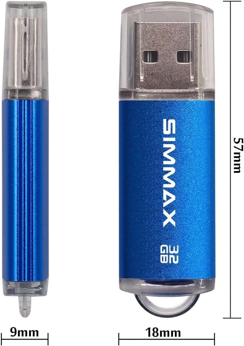 SIMMAX Memory Stick 32GB USB 2.0 Flash Drives Thumb Drive Pen Drive (32GB Blue) — view 5
