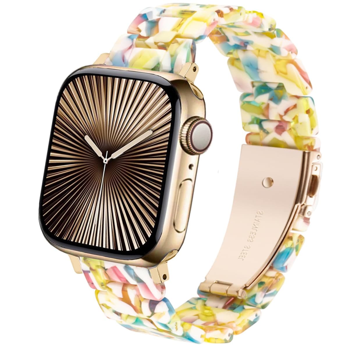 DEALELE Bands Compatible with Apple Watch 49mm 46mm 42mm 45mm 41mm 44mm 40mm 38mm, Colorful Resin Replacement Strap for iWatch Series 10/9 / 8/7 / 6/5 / 4/3 / Ultra/SE Women Men — view 21