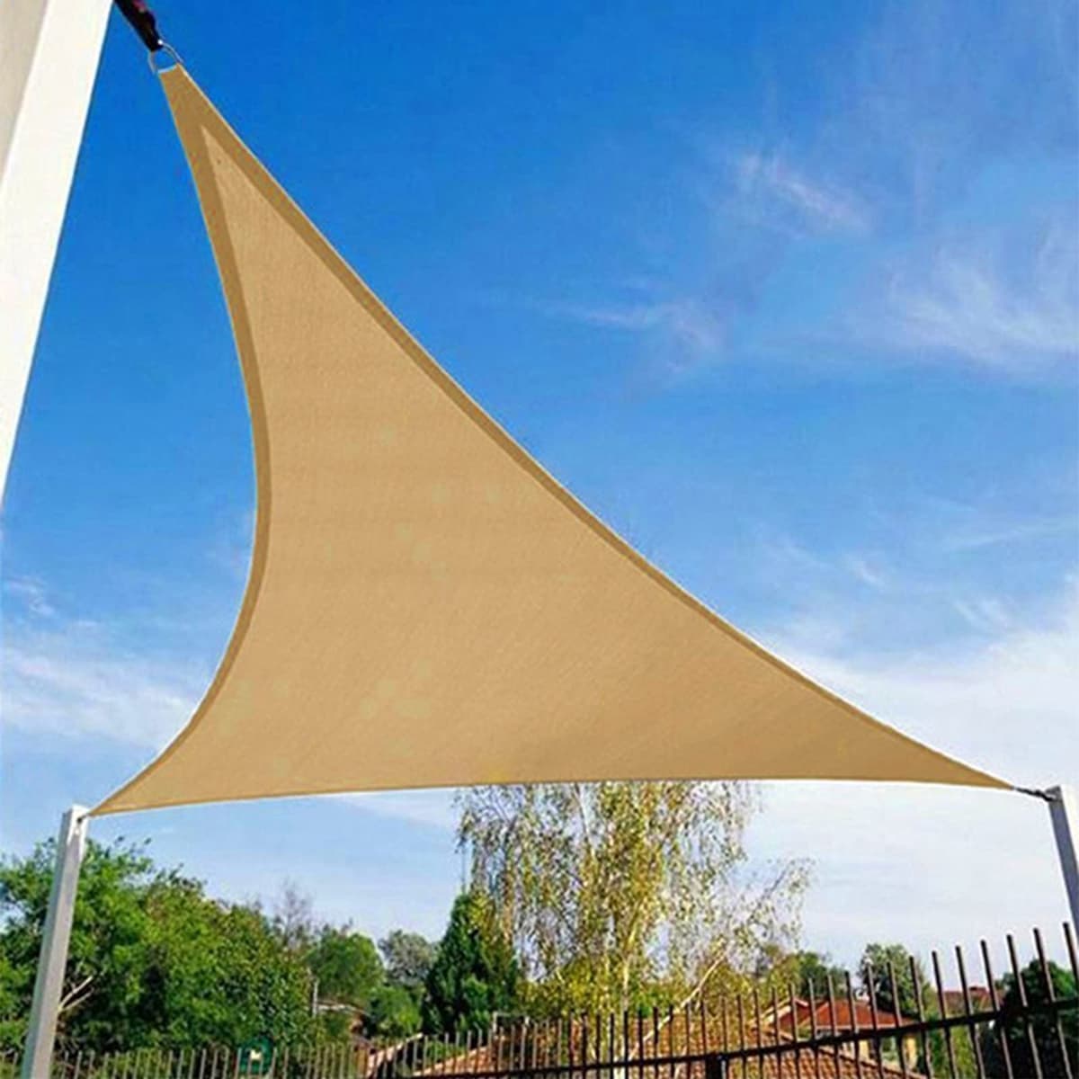 HAIKUS Toldo Vela de Sombra Impermeable Rectangular 4x5m Protección UV PES, Toldos para Patio Exterior Jardín Terraza - Gris — view 10
