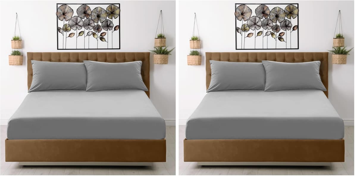 GC GAVENO CAVAILIA Fitted Sheet Single Bed (91 x 190cm) - Grey Bedding Sheets - Plain Dyed Microfiber Bed Sheets Single - (10 inch) 25cm Deep Pocket Bottom Sheet - Easycare - Wrinkle & Fade Resistant — view 76