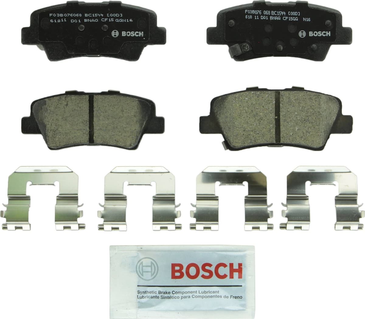 Bosch BC914 QuietCast Premium Ceramic Disc Brake Pad Set For: Acura ILX; Honda Accord, Civic, CR-V, Element, Fit, Front — view 75