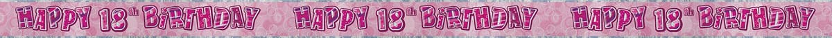 Unique Party 92068 - 9ft Foil Glitz Pink Happy 80th Birthday Banner — view 94