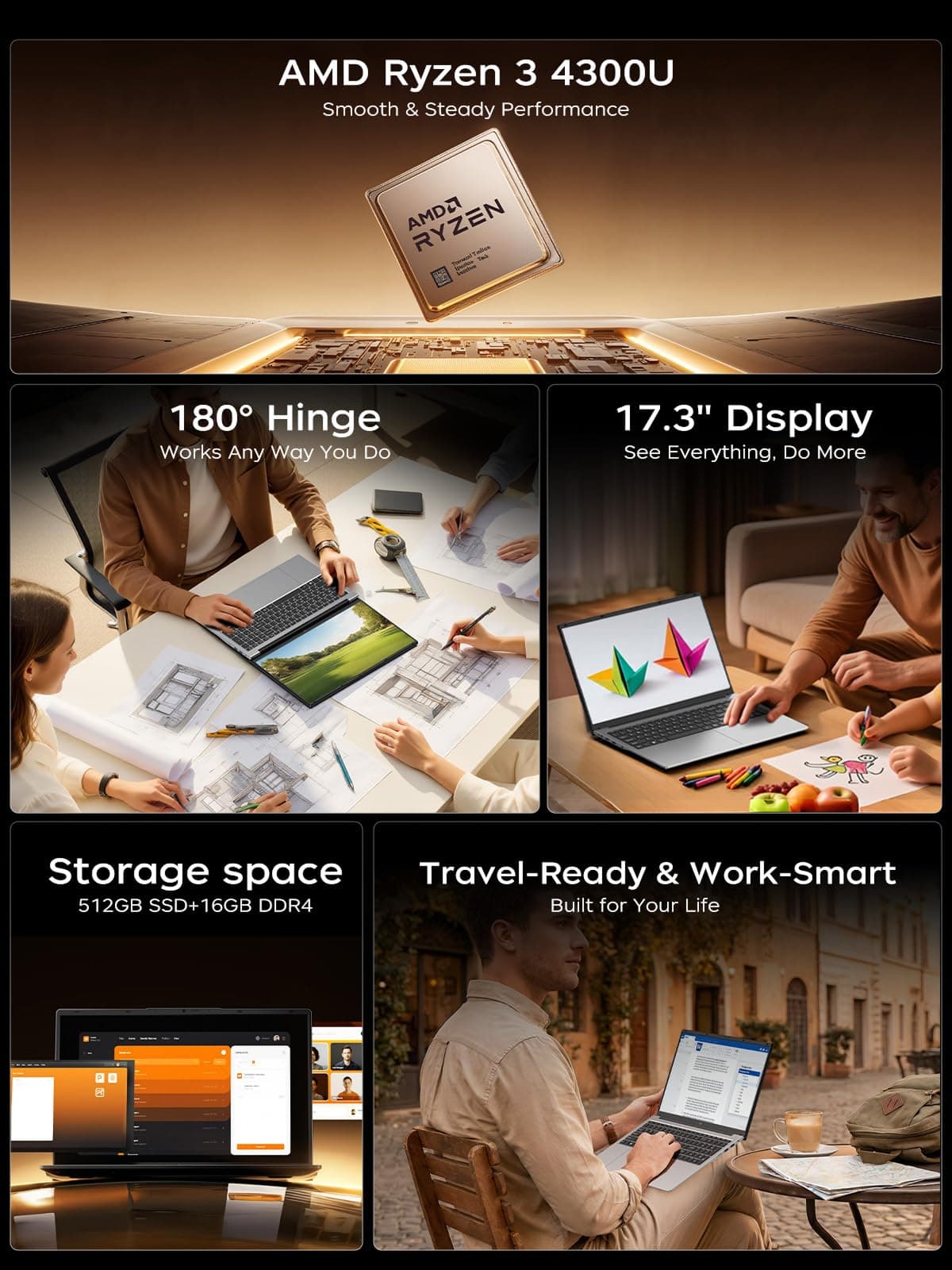 KAIGERR Work Laptop, 11 Pro Laptops, 16GB RAM 2026 Window Laptop Computer, FHD Business Laptop — view 2